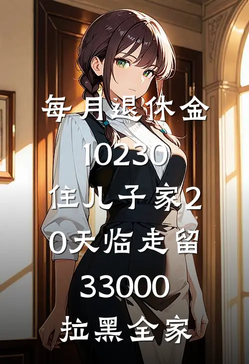 每月退休金10230，住儿子家20天临走留33000拉黑全家