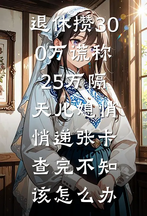 退休攒300万谎称25万隔天儿媳悄悄递张卡,查完不知该怎么办