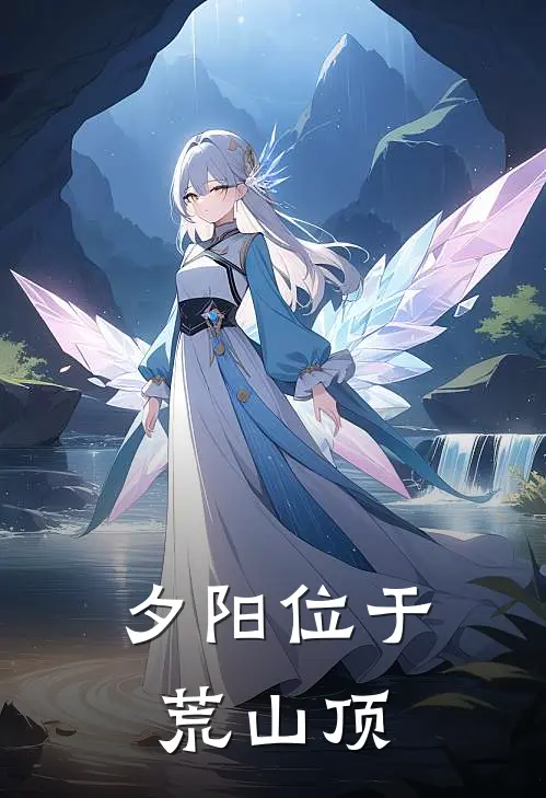 夕阳位于荒山顶