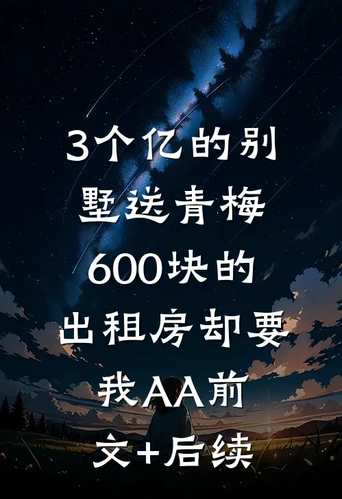 3个亿的别墅送青梅，600块的出租房却要我AA前文+后续